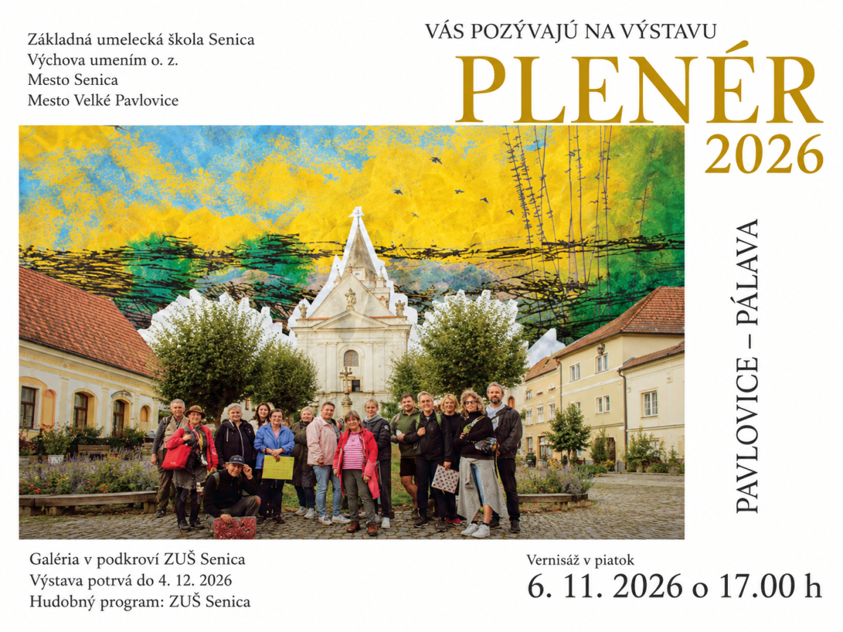 Pozvánka na vernisáž výstavy do Senice - PLENÉR 2026