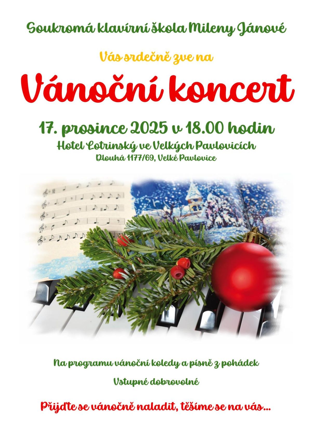 VÁNOČNÍ KONCERT v Hotelu Lotrinský