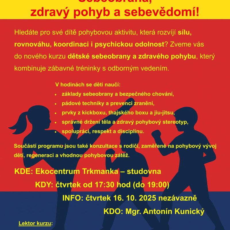 SEBEOBRANA – ZDRAVÝ POHYB A SEBEVĚDOMÍ. Novinka na Ekocentru Trkmanka
