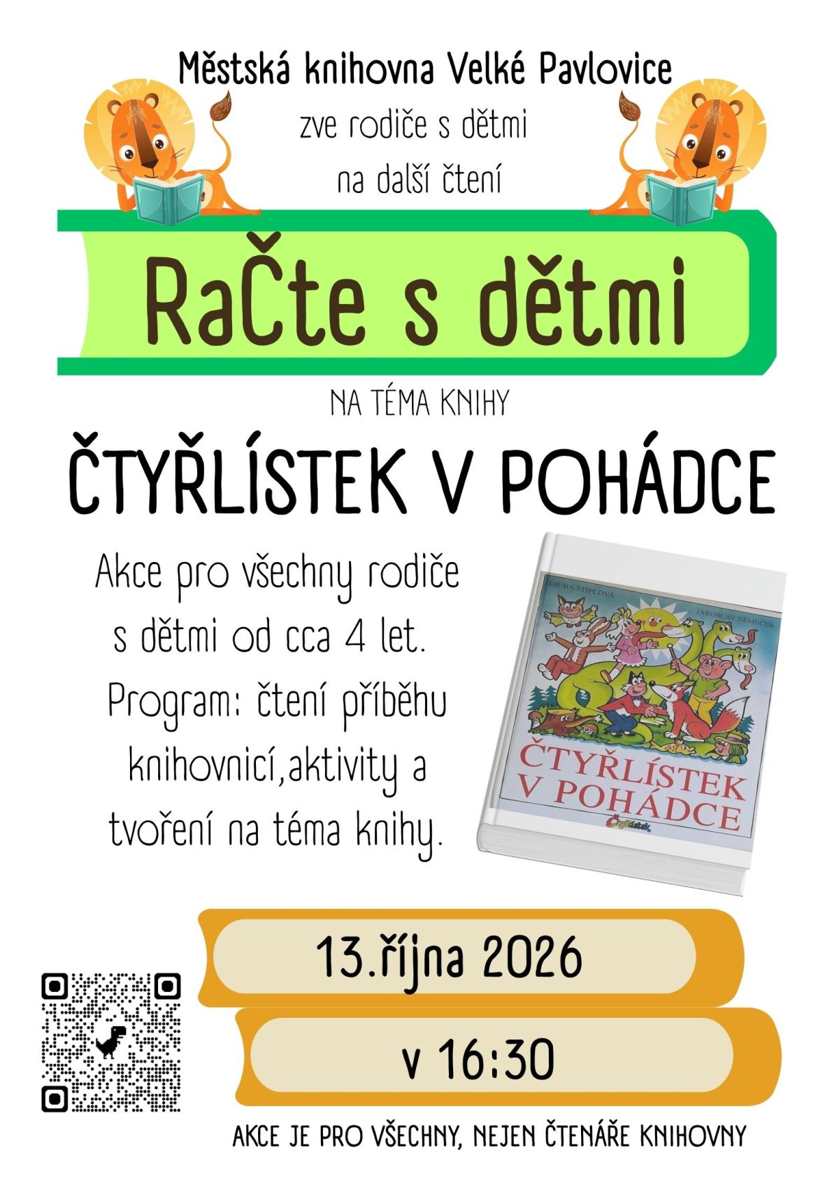 RaČte s dětmi na téma knihy ČTYŘLÍSTEK V POHÁDCE