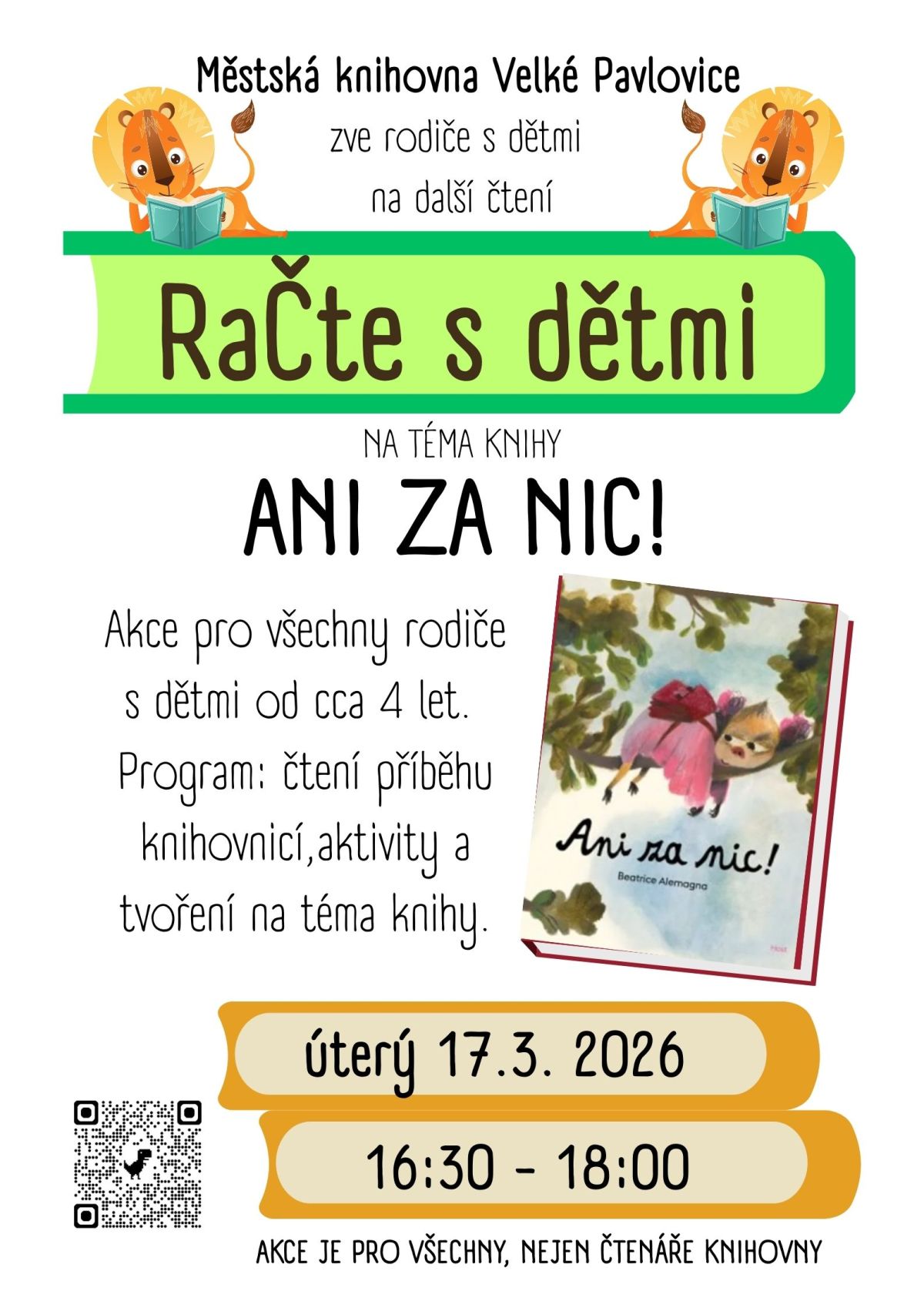 RaČte s dětmi na téma knihy ANI ZA NIC!
