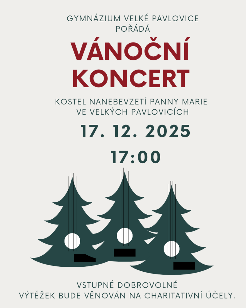 VÁNOČNÍ KONCERT studentů velkopavlovického gymnázia