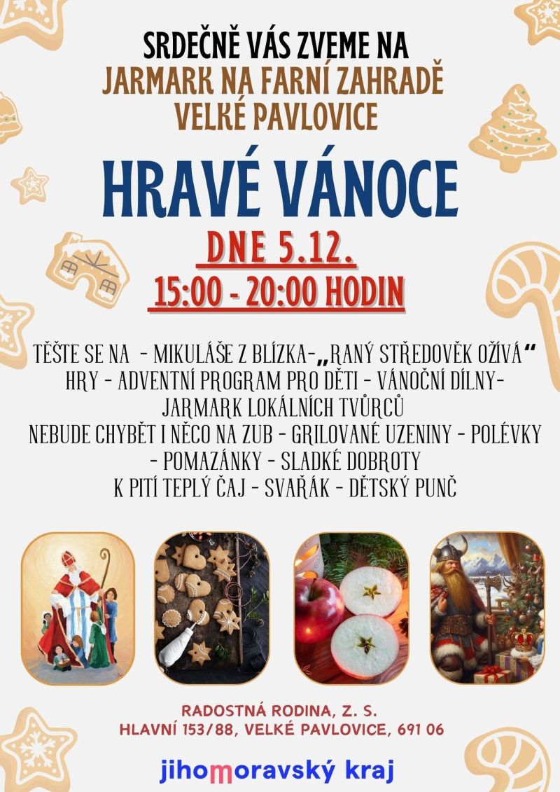 HRAVÉ VÁNOCE - Jarmark na farní zahradě