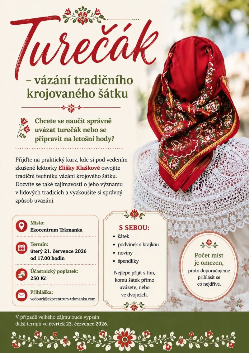 TUREČÁK - vázání tradičního krojovaného šátku