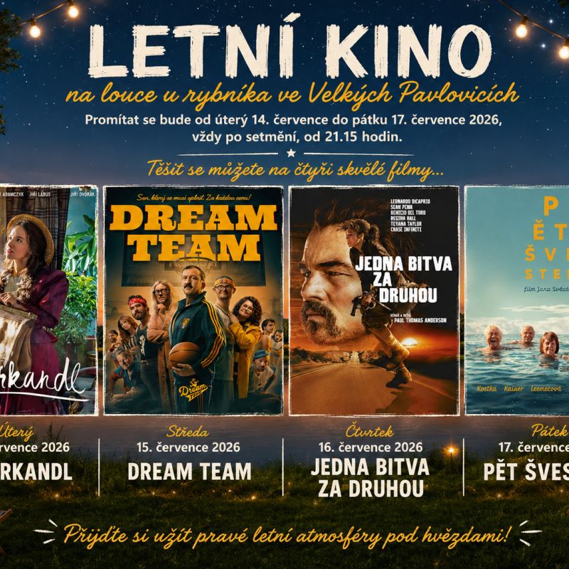 LETNÍ KINO na louce u rybníka UŽ TENTO TÝDEN!