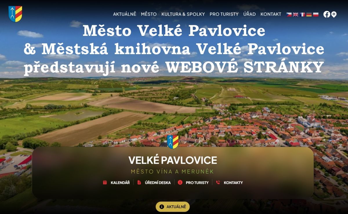 Město Velké Pavlovice & Městská knihovna Velké Pavlovice představují nové webové stránky!