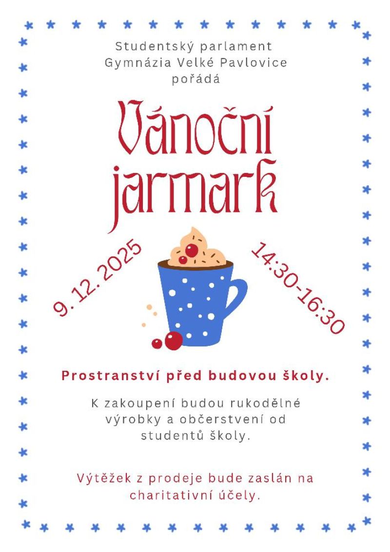 VÁNOČNÍ JARMARK studentů velkopavlovického gymnázia