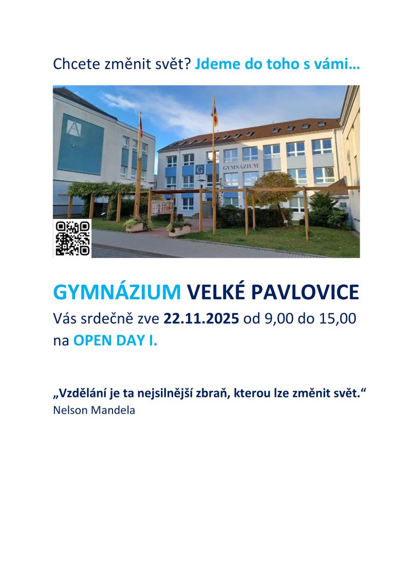 DEN OTEVŘENÝCH DVEŘÍ NA GYMNÁZIU - Open Day I.