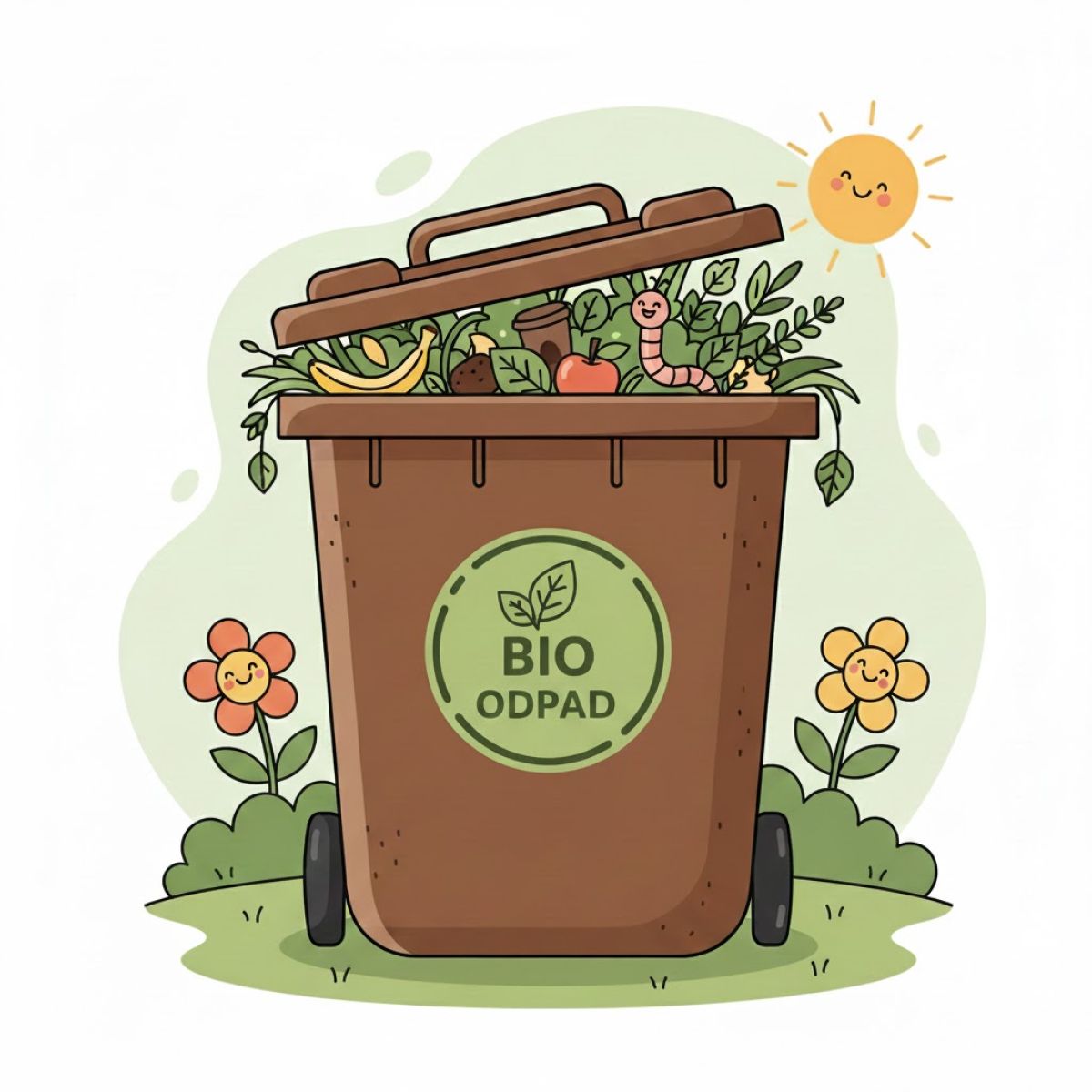 Svoz bioodpadu v mrazivých dnech